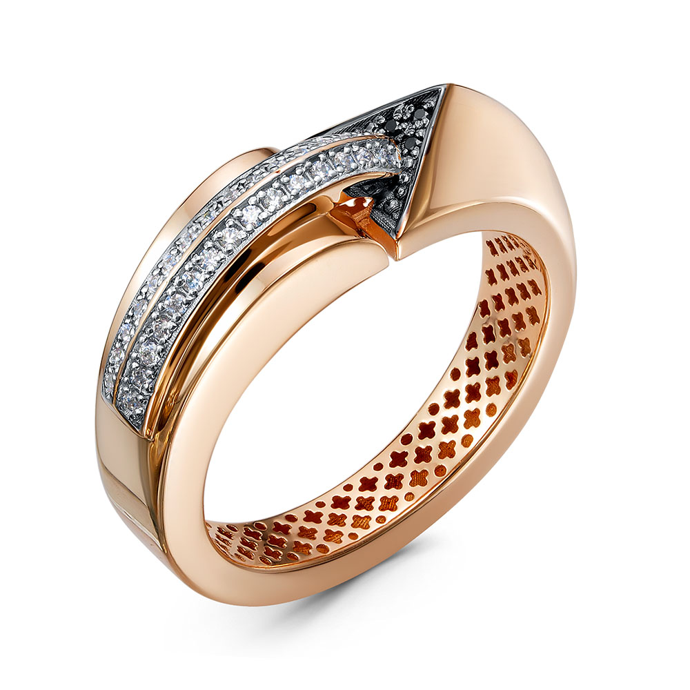 Кольцо из красного золота с фианитами