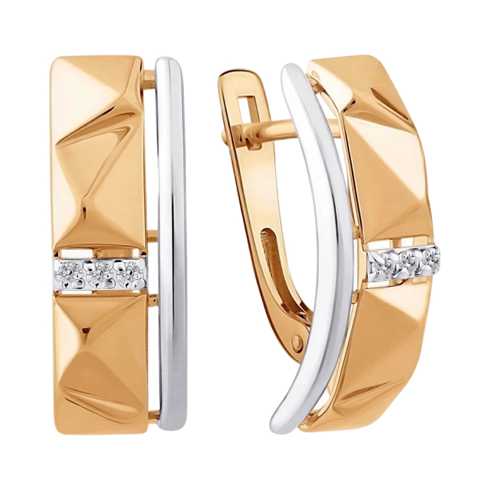 Серьги из красного золота с фианитами