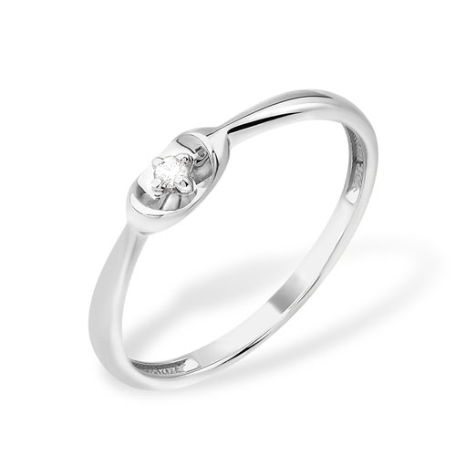 Ювелирное изделие - Кольцо из серебра с бриллиантом в магазине Best-Gold 153500