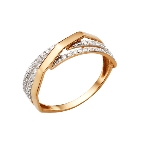 Ювелирное изделие - Кольцо из красного золота с фианитами в магазине Best-Gold 143668