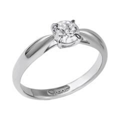Кольцо помолвочное из белого золота с бриллиантом