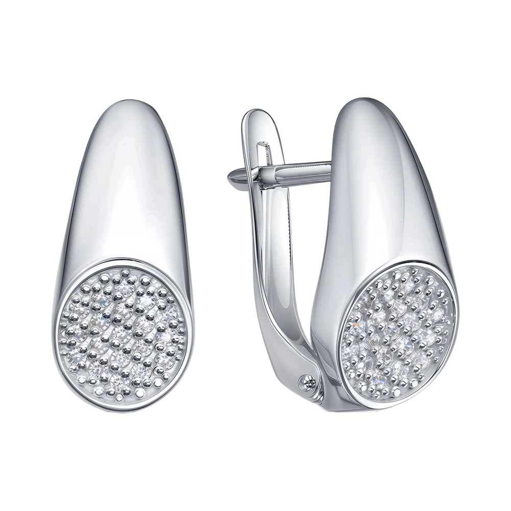 Ювелирное изделие - Серьги из серебра с фианитами в магазине Best-Gold 146944