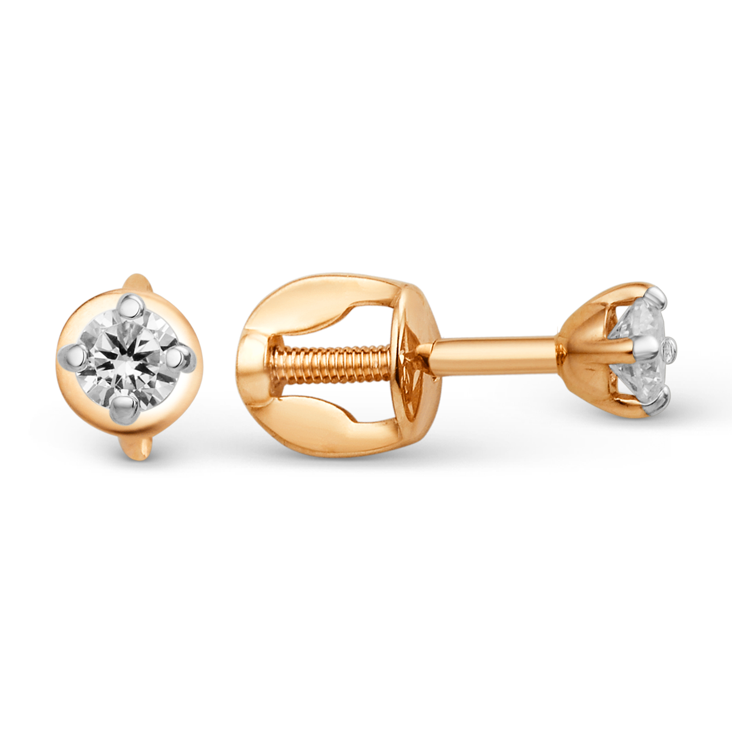 Ювелирное изделие - Серьги из красного золота с фианитами в магазине Best-Gold 155355