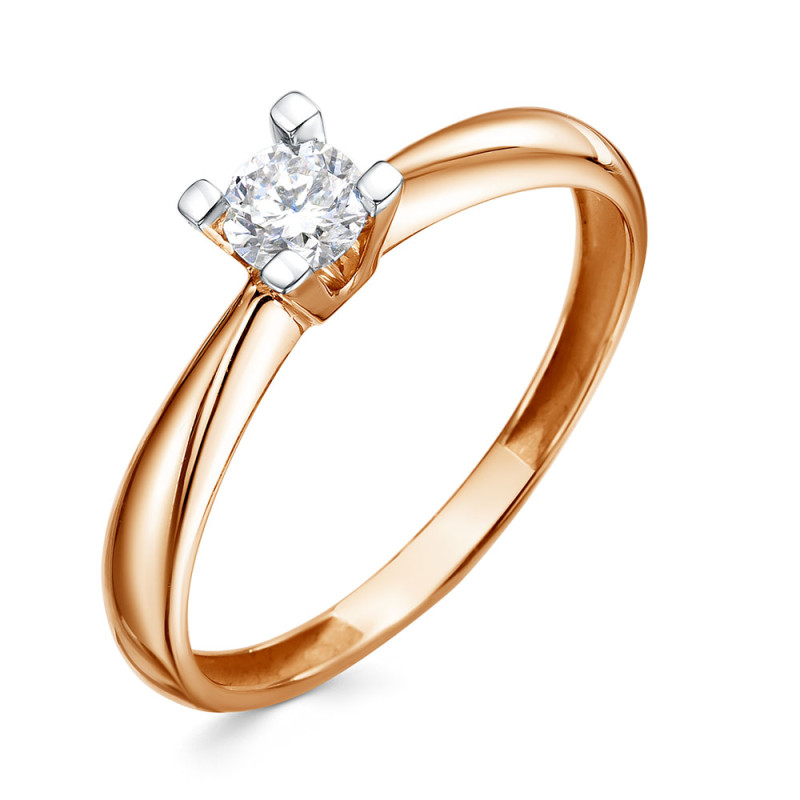 Ювелирное изделие - Кольцо помолвочное из красного золота с бриллиантом в магазине Best-Gold 158206