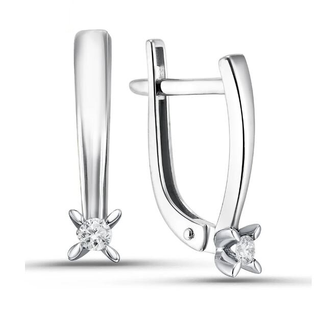 Серьги из белого золота с бриллиантами