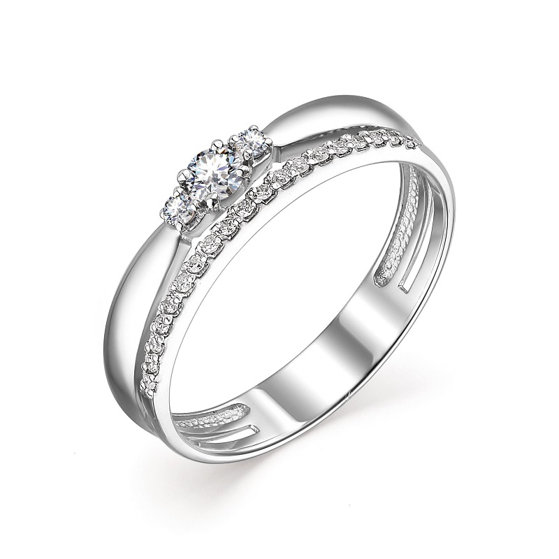 Ювелирное изделие - Кольцо из белого золота с бриллиантами в магазине Best-Gold 155602