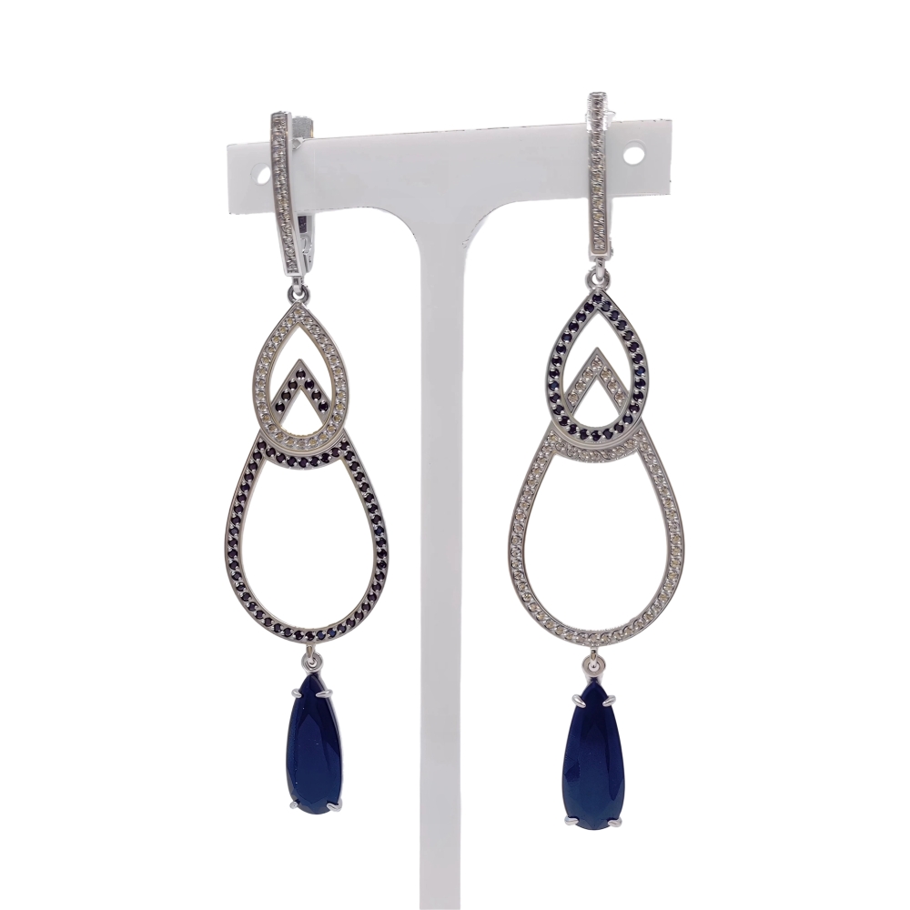 Ювелирное изделие - Бижутерные серьги с фианитами в магазине Best-Gold 150793