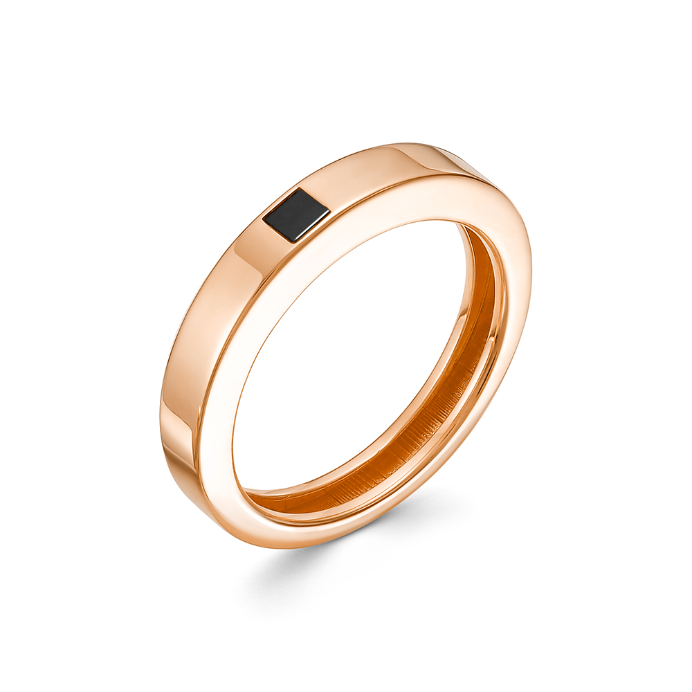 Ювелирное изделие - Кольцо из красного золота с ониксом в магазине Best-Gold 157758