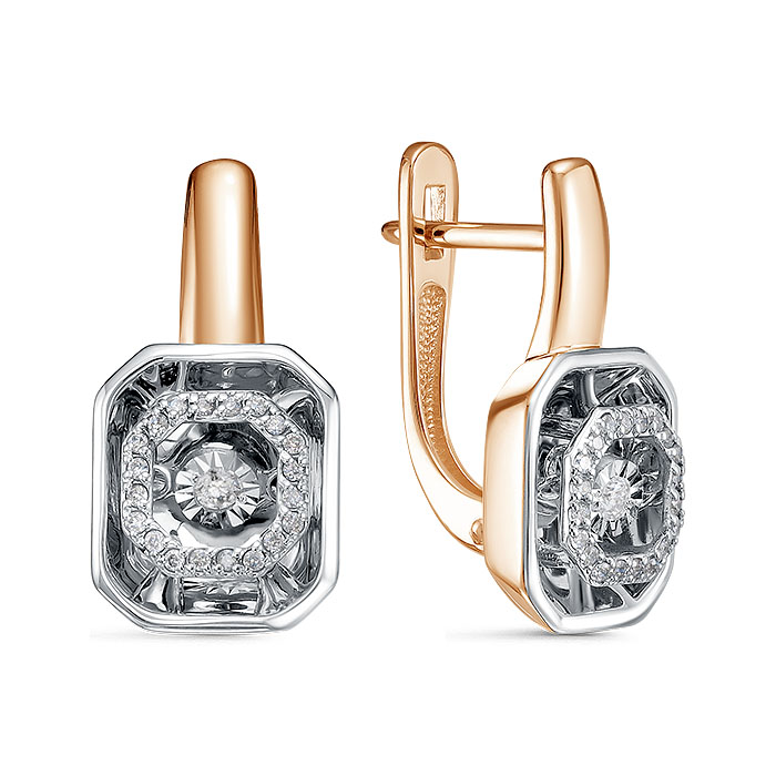 Серьги из красного золота с бриллиантами