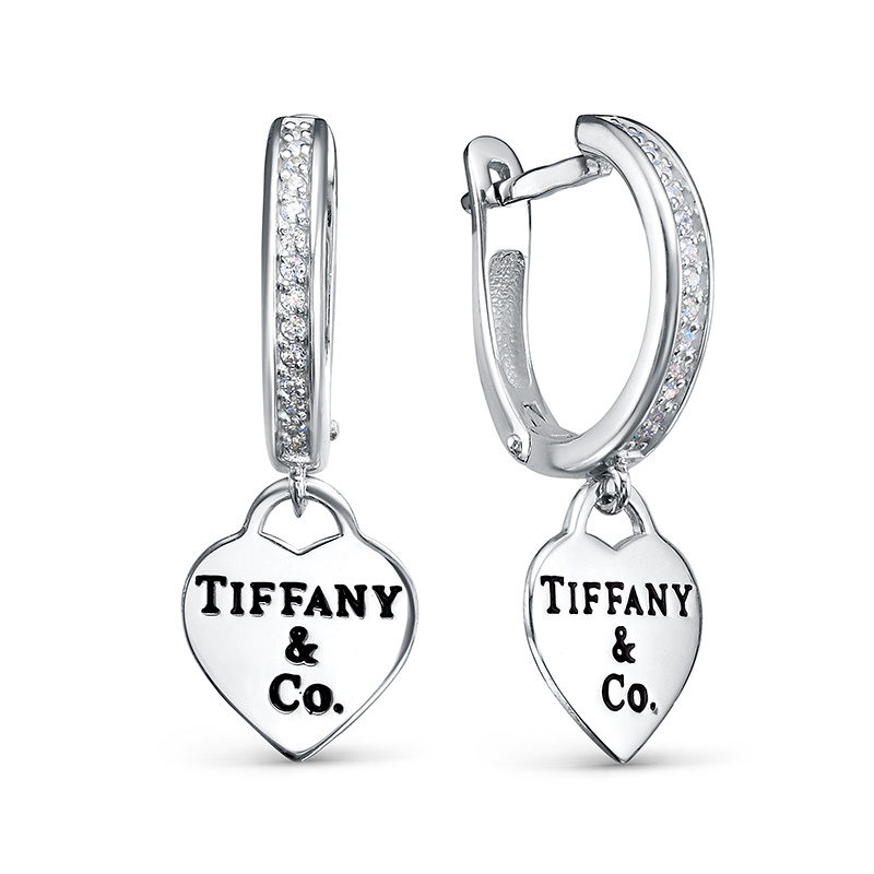 Серьги из серебра с фианитами