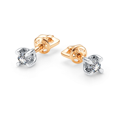 Серьги из красного золота с бриллиантами