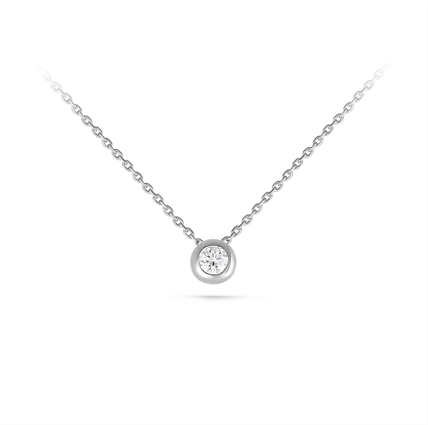 Ювелирное изделие - Колье из белого золота с бриллиантом в магазине Best-Gold 154977