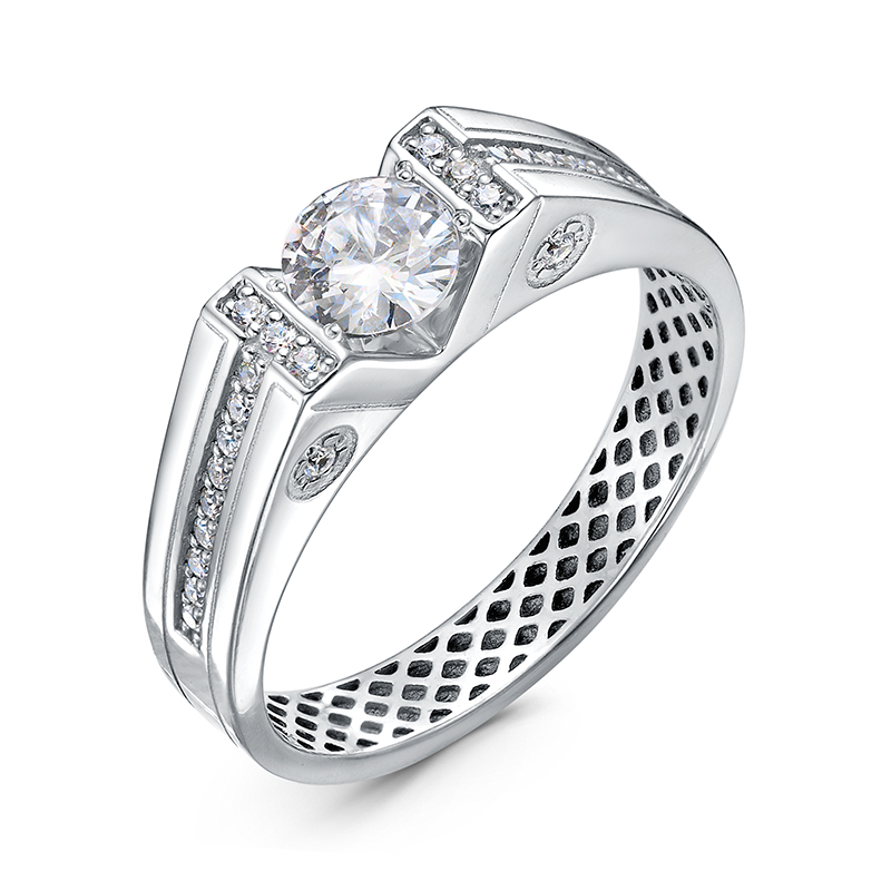 Кольцо из серебра с фианитами