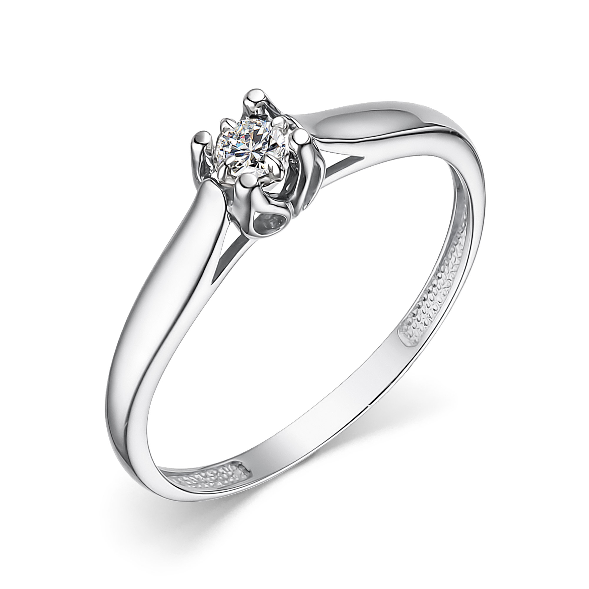 Ювелирное изделие - Кольцо помолвочное из белого золота с бриллиантом в магазине Best-Gold 155627