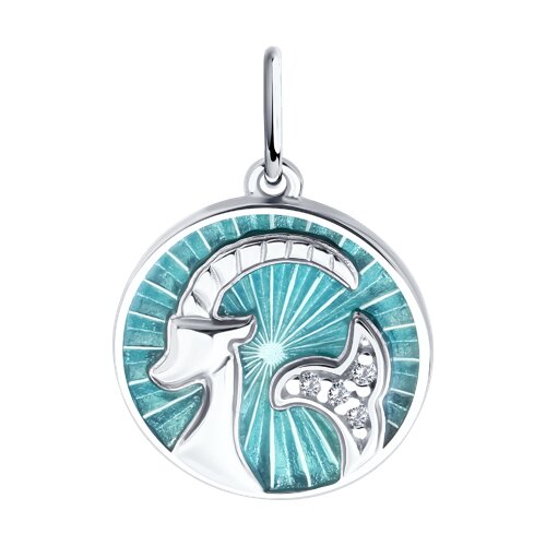 Ювелирное изделие - Подвеска из серебра с фианитами и эмалью в магазине Best-Gold 152865