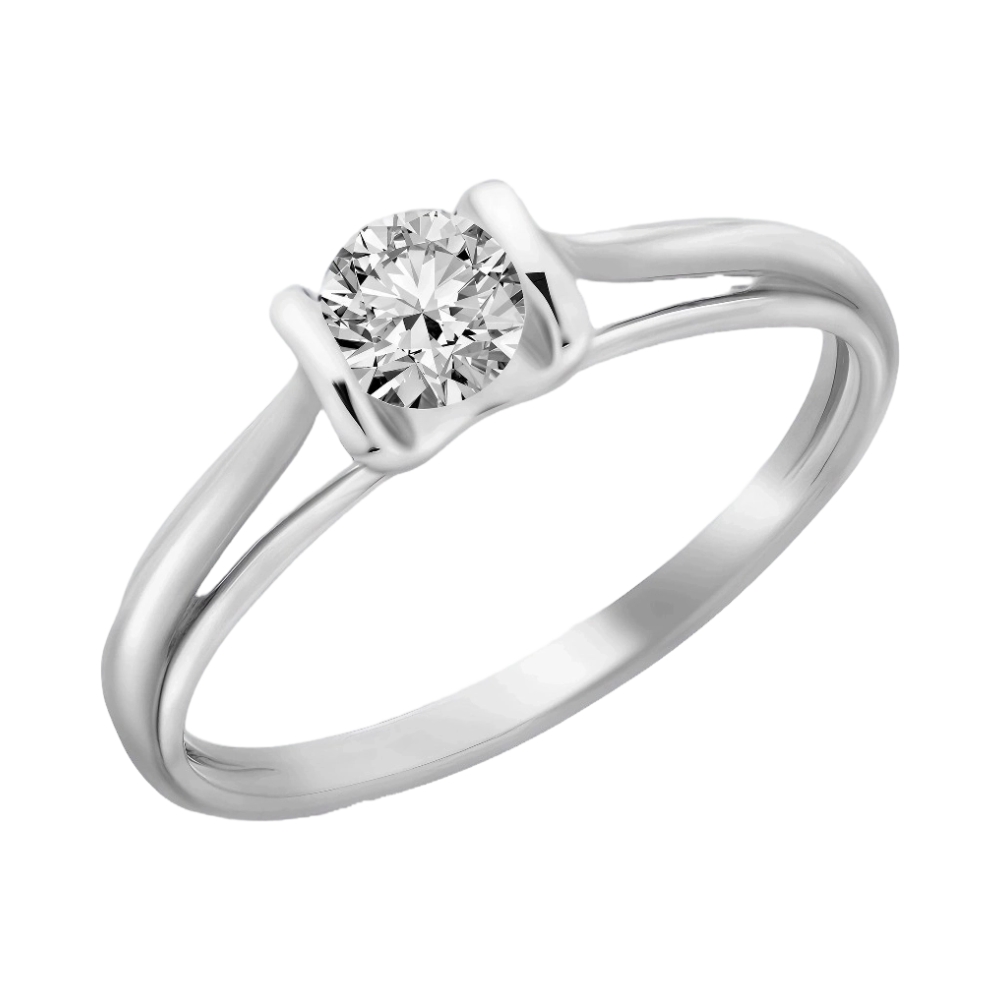 Ювелирное изделие - Кольцо помолвочное из белого золота с фианитами в магазине Best-Gold 124803