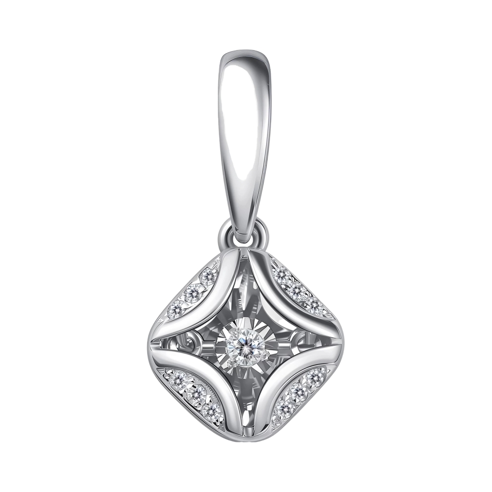 Ювелирное изделие - Подвеска из белого золота с бриллиантами в магазине Best-Gold 155011