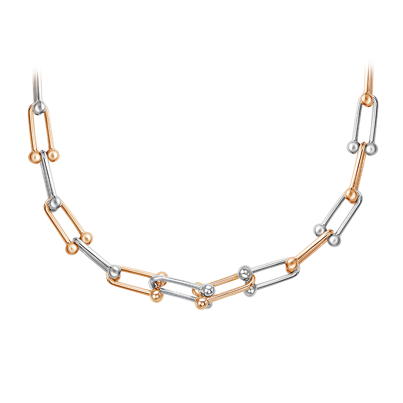 Ювелирное изделие - Колье из комбинированного золота с фианитом в магазине Best-Gold 124864