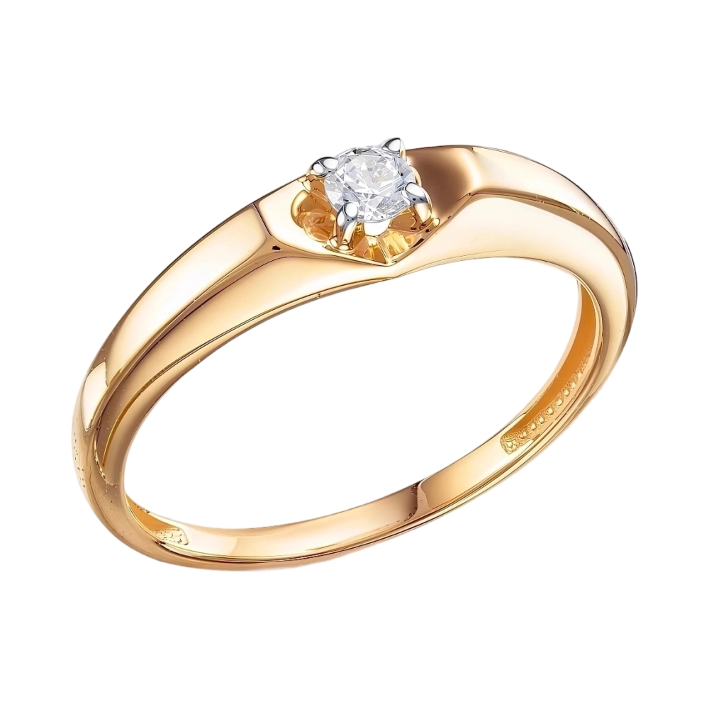 Ювелирное изделие - Кольцо из красного золота с фианитами в магазине Best-Gold 133053