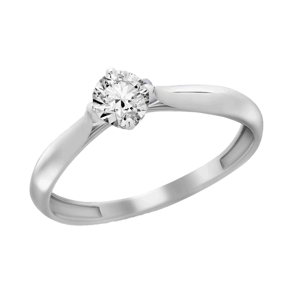 Ювелирное изделие - Кольцо помолвочное из белого золота с фианитом в магазине Best-Gold 074970