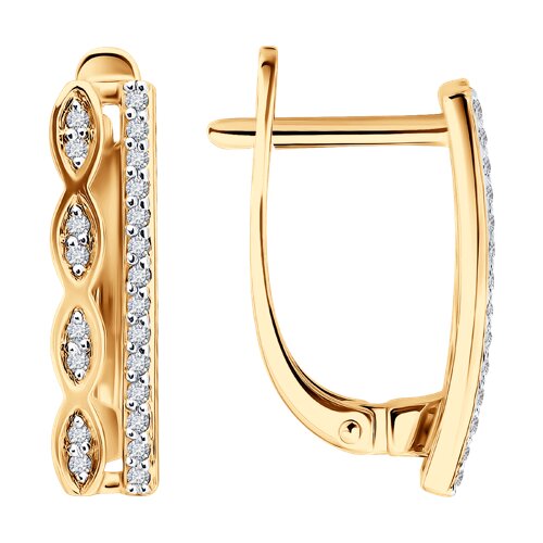 Серьги из красного золота с бриллиантами