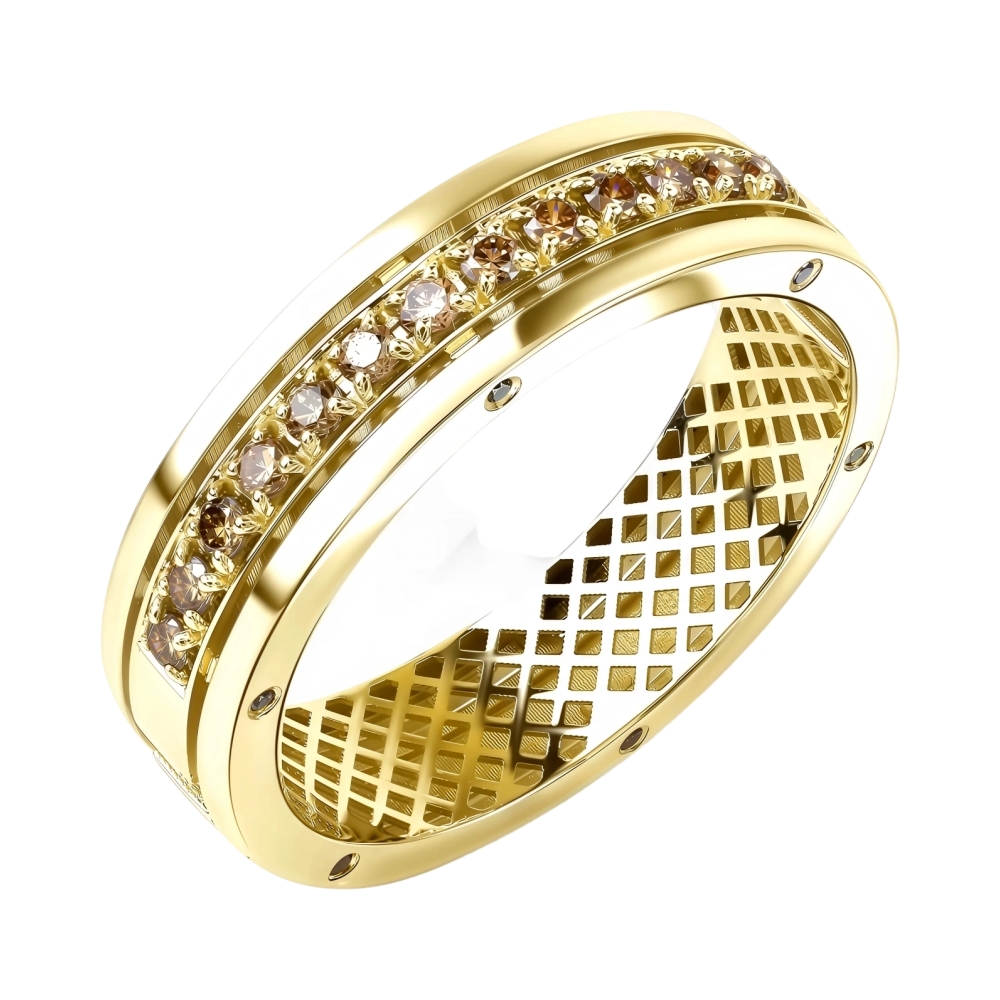 Ювелирное изделие - Обручальное кольцо в желтом золоте с бриллиантами в магазине Best-Gold 139144