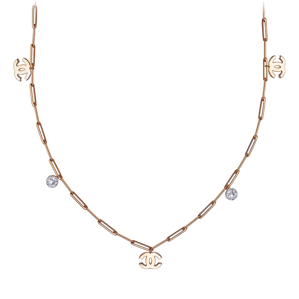 Ювелирное изделие - Колье из красного золота с фианитами в магазине Best-Gold 133025