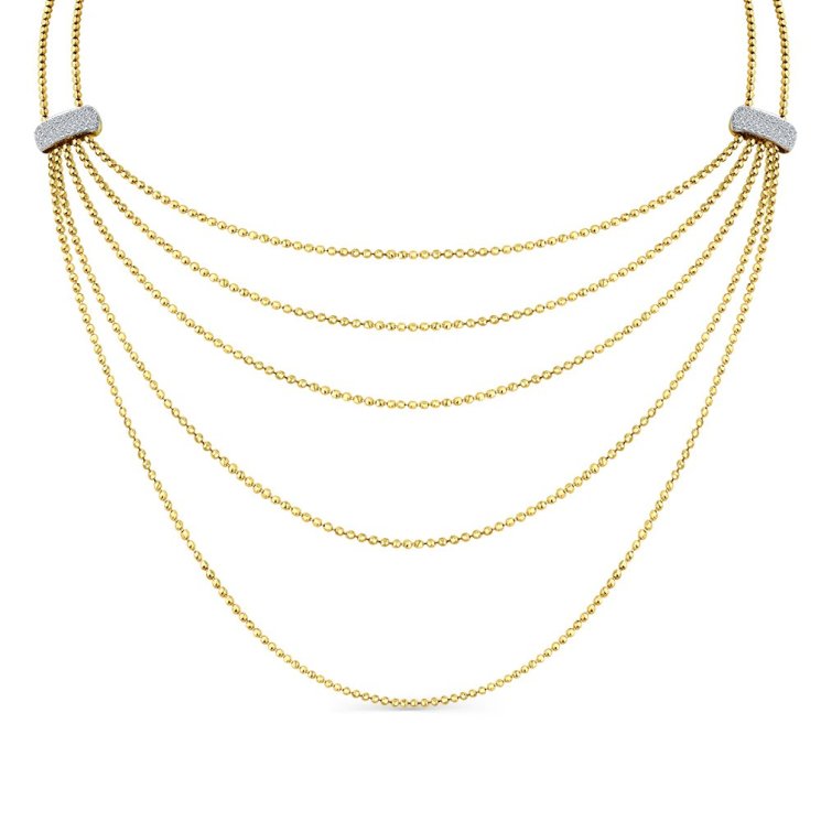 Ювелирное изделие - Колье из желтого золота с фианитами в магазине Best-Gold 130465