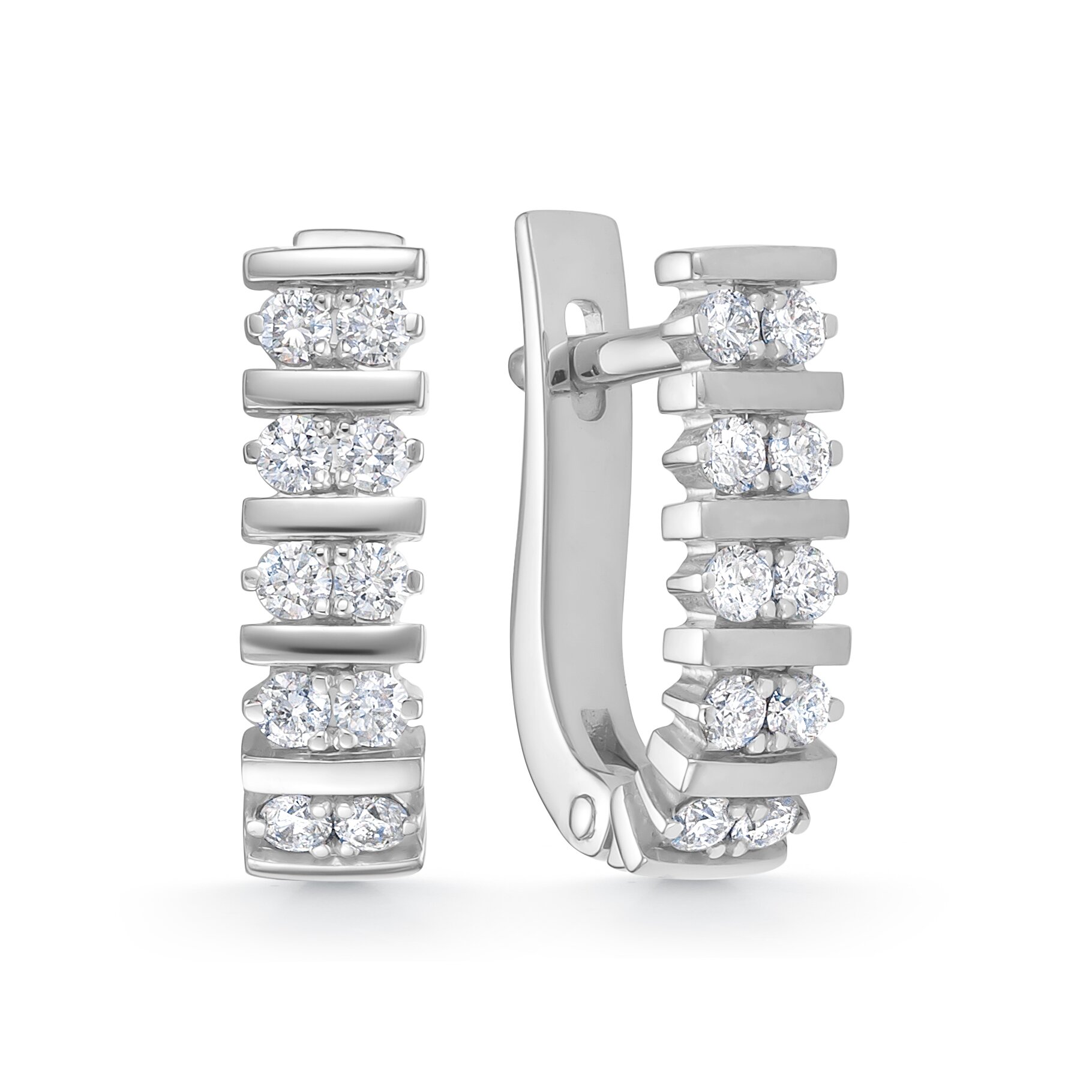 Ювелирное изделие - Серьги из белого золота с бриллиантами в магазине Best-Gold 093510