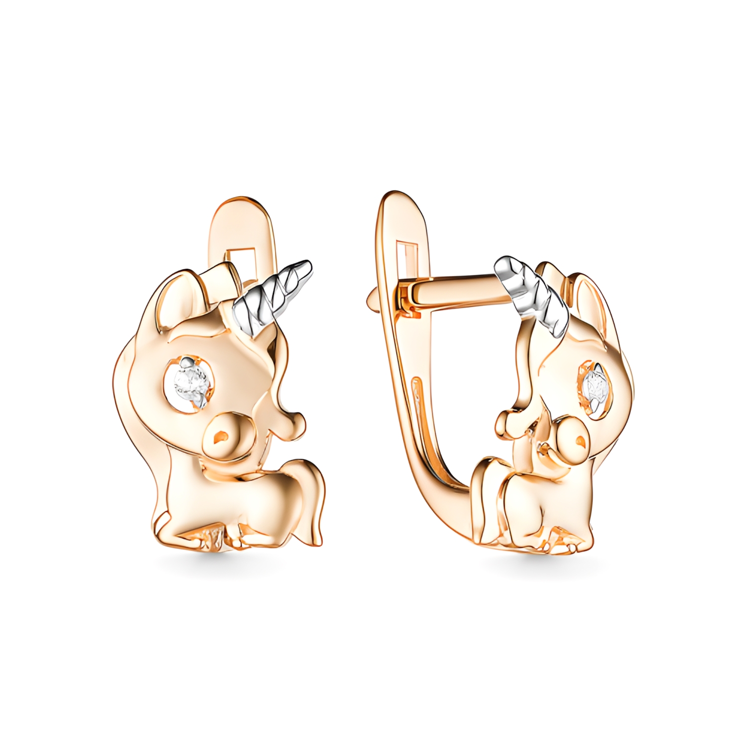 Ювелирное изделие - Серьги из красного золота с фианитами в магазине Best-Gold 143656