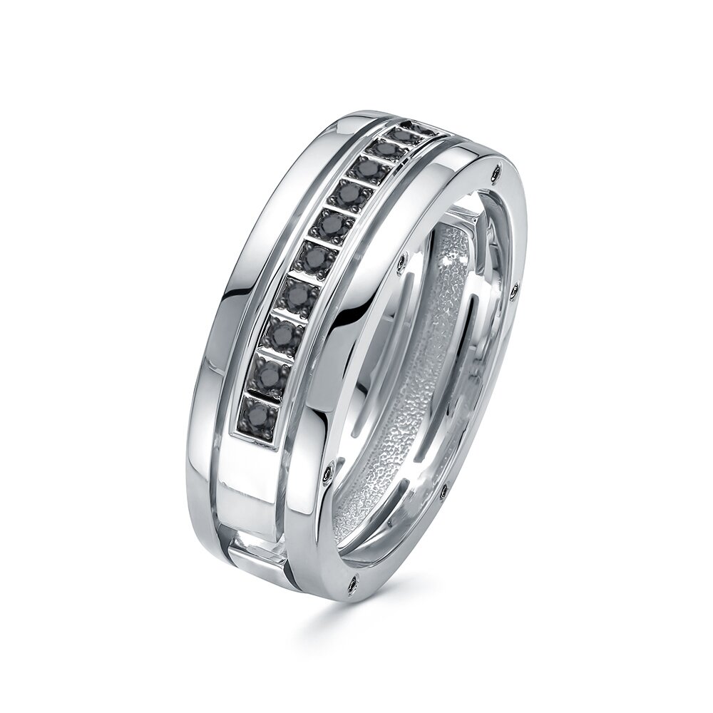 Обручальное кольцо из белого золота с бриллиантами