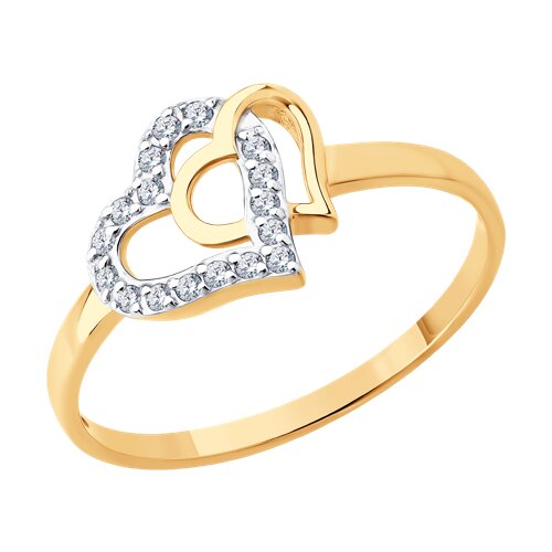 Ювелирное изделие - Кольцо из красного золота с фианитами в магазине Best-Gold 155717