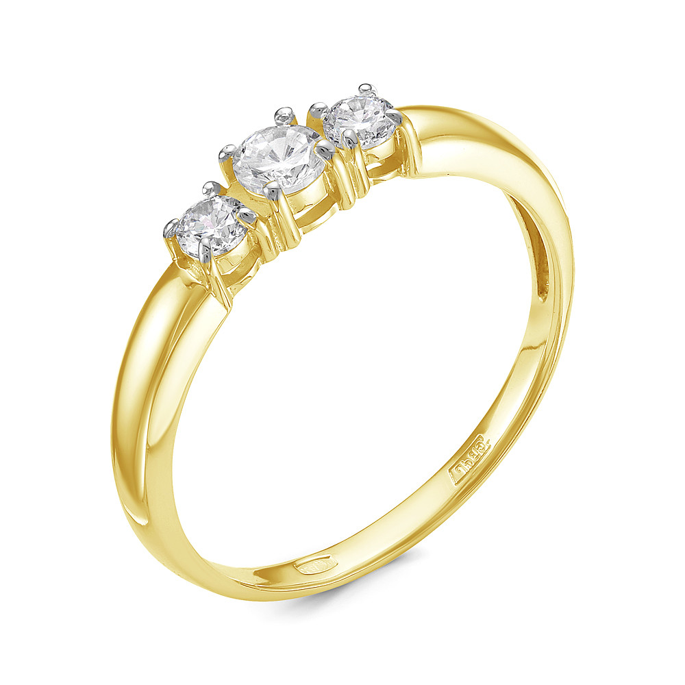 Ювелирное изделие - Кольцо из жёлтого золота с бриллиантами в магазине Best-Gold 048200