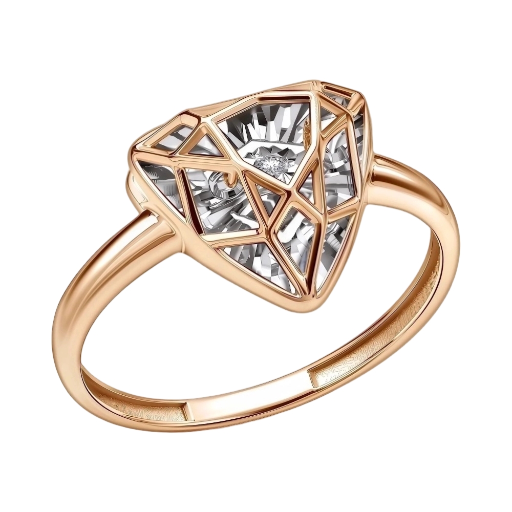 Ювелирное изделие - Кольцо из красного золота с бриллиантами в магазине Best-Gold 156949