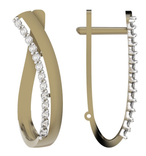 Ювелирное изделие - Серьги из белого золота с фианитами в магазине Best-Gold 129021