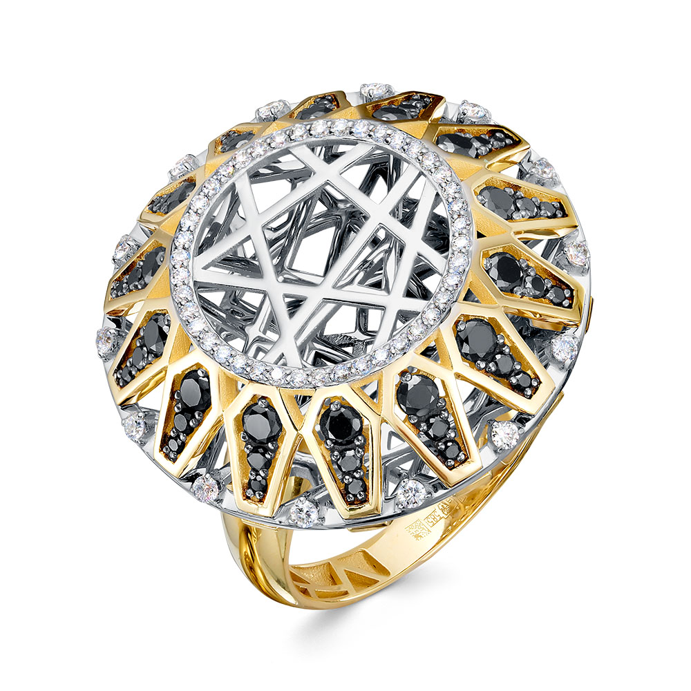 Ювелирное изделие - Кольцо из желтого золота с бриллиантами в магазине Best-Gold 158354