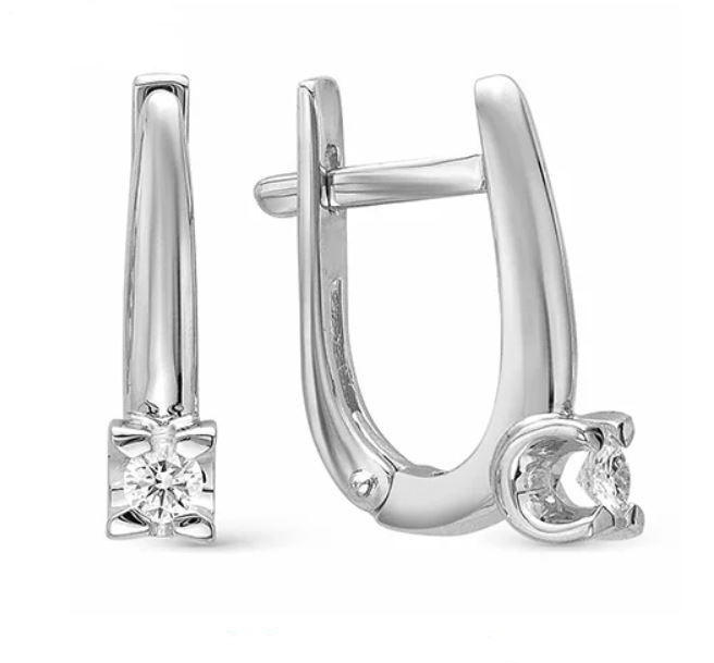 Серьги из белого золота с бриллиантами